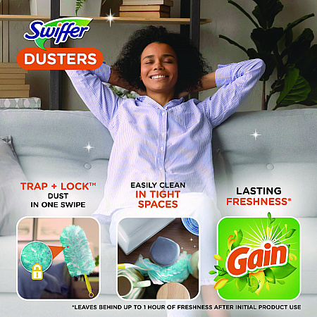 Dusters Refill, Dust Lock Fiber, Gain Original Scent, Blue, 18/Pack (99058)
