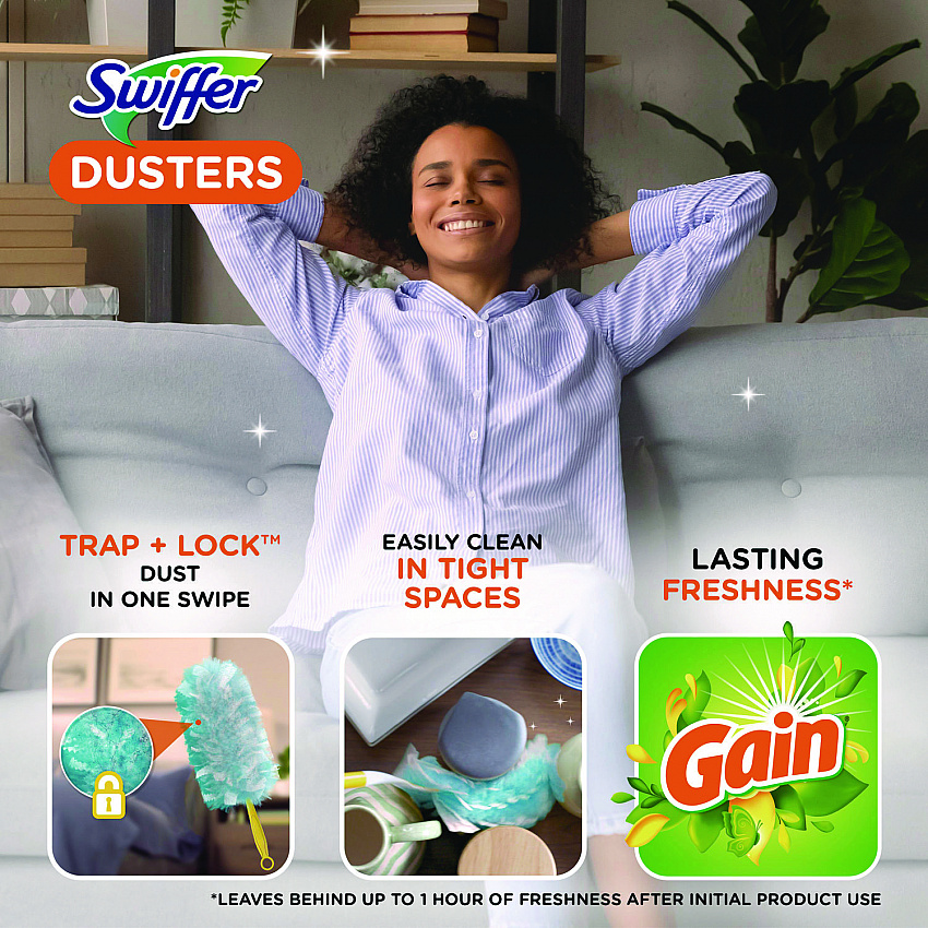 Dusters Refill, Dust Lock Fiber, Gain Original Scent, Blue, 18/Pack (99058)
