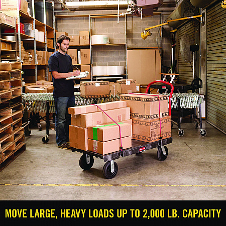Platform Truck, 2,000 lb Capacity, 24 x 48 x 7, Black (4441BLA)