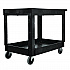 Heavy-Duty Utility Cart with Lipped Shelves, Plastic, 2 Shelves, 500 lb Capacity, 25.78