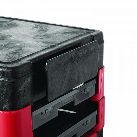 Trades Cart with Locking Storage Area, Plastic, 2 Shelves, 2 Drawers, 330 lb Capacity, 19.25