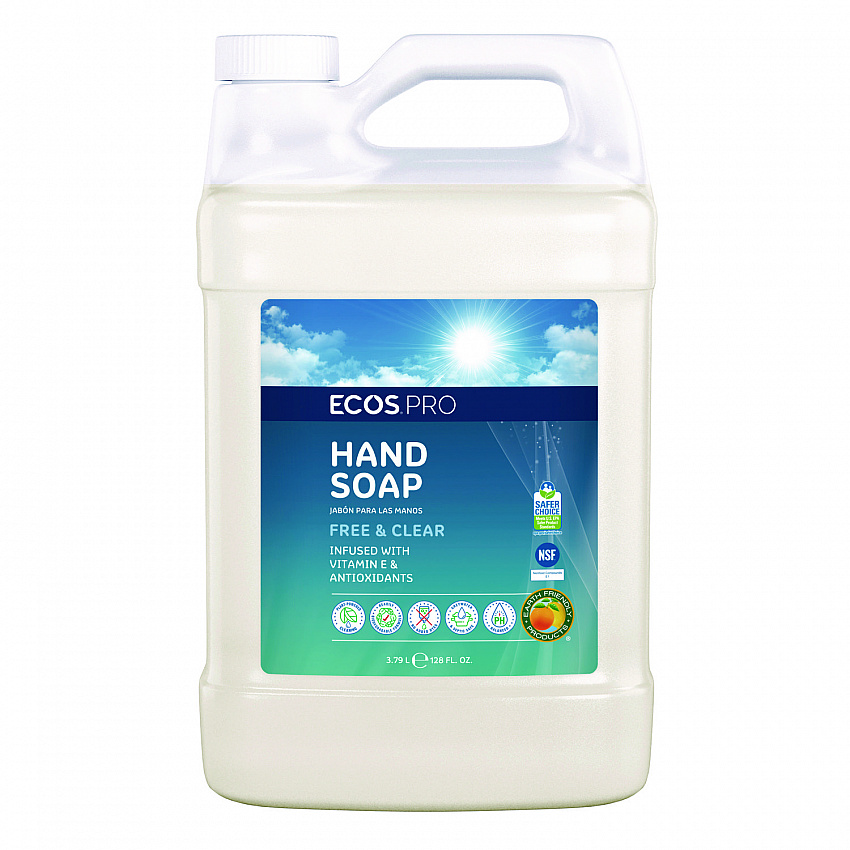 Liquid Hand Soap, Free and Clear, 1 gal, 4/Carton (PL966304CT)