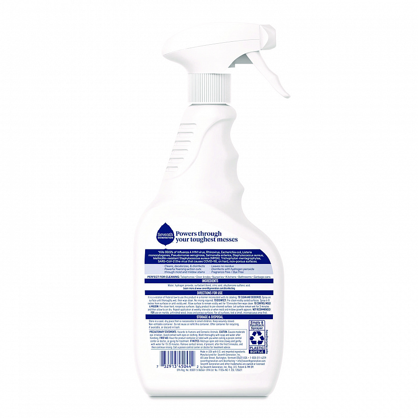 Disinfecting Hydrogen Peroxide Cleaner, Fragrance-Free, 23 oz Spray Bottle, 12/Carton (69716054)