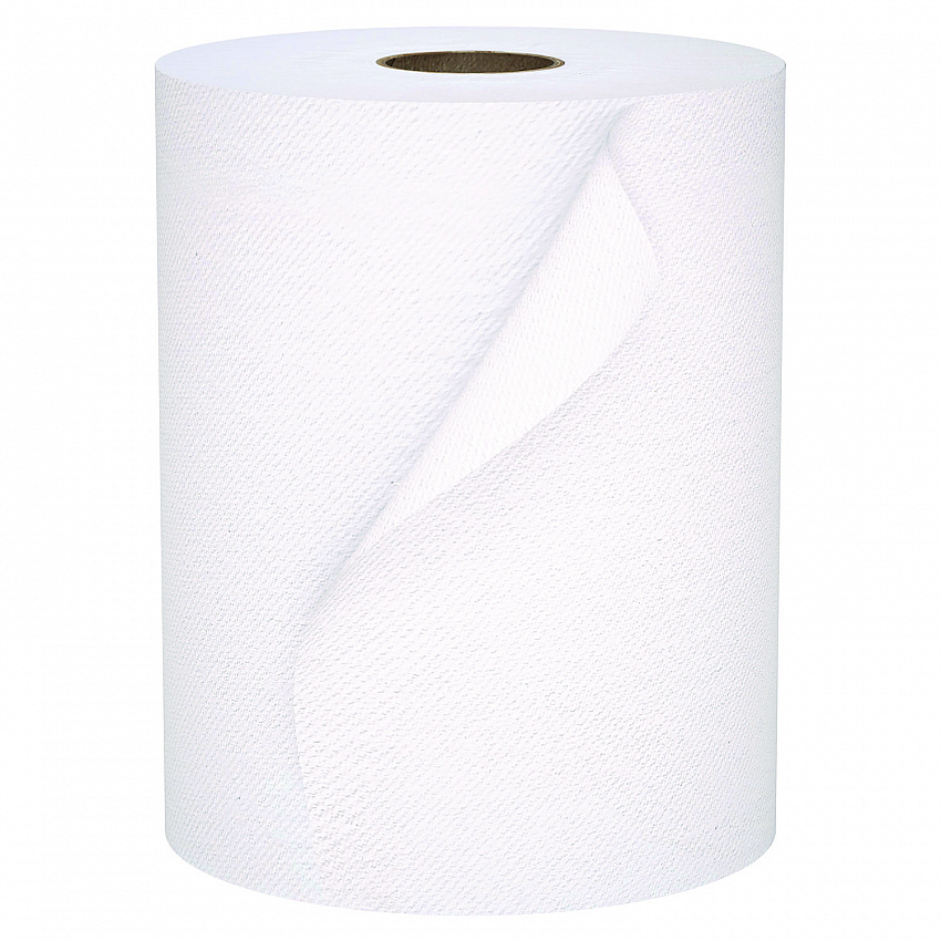 Universal 100% Recycled Fiber Hard Roll Paper Towels, 1-Ply, 8" x 800 ft, White, 6 Rolls/Carton (56158)