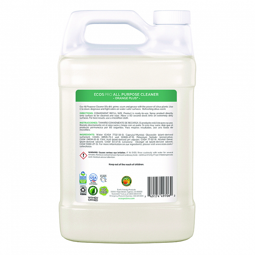Orange Plus All-Purpose Cleaner and Degreaser, 1 gal Bottle, 4/Carton (PL970604CT)