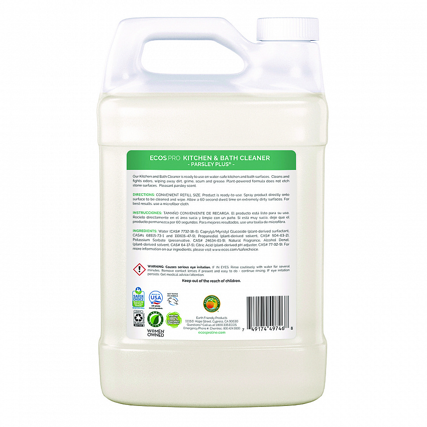 Parsley Plus All-Purpose Kitchen and Bathroom Cleaner, Herbal Scent, 1 gal Bottle, 4/Carton (PL974604CT)
