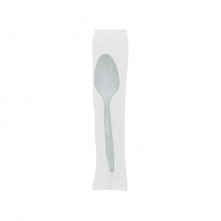 Fieldware Cutlery, Individually Wrapped, Mediumweight Spoon, Plastic, White, 1,000/Carton (FKSWCH)