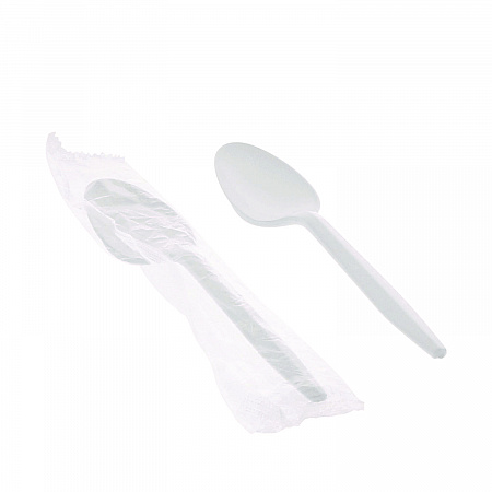 Fieldware Cutlery, Individually Wrapped, Mediumweight Spoon, Plastic, White, 1,000/Carton (FKSWCH)