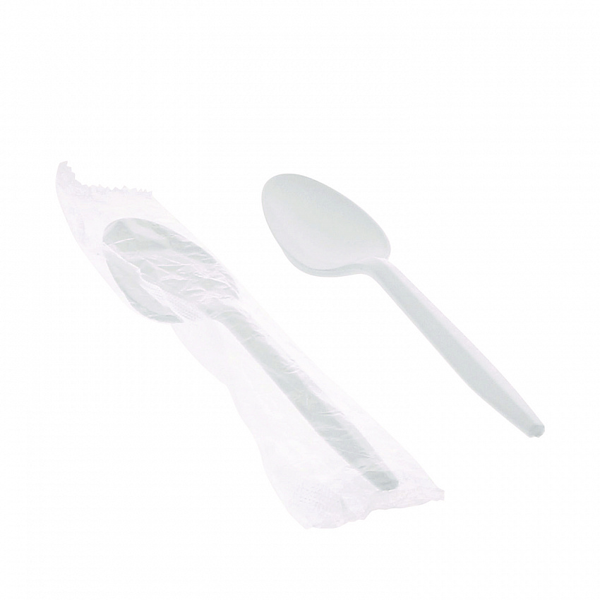 Fieldware Cutlery, Individually Wrapped, Mediumweight Spoon, Plastic, White, 1,000/Carton (FKSWCH)