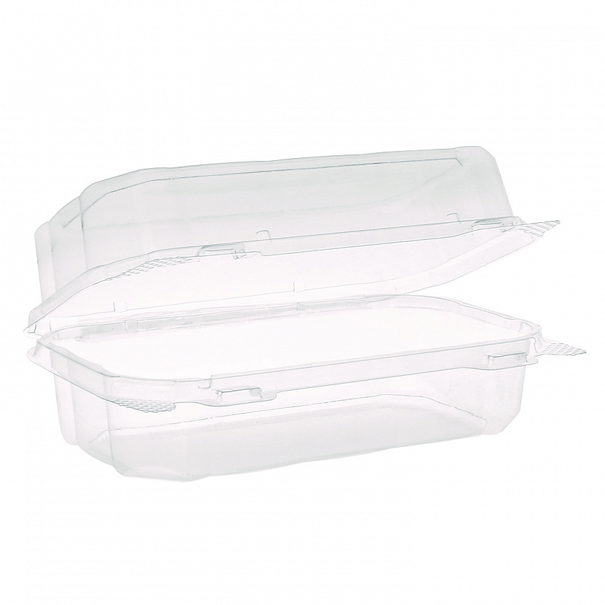 Hoagie Hinged Lid Container, 9 x 5.5 x 3.2, Clear, Plastic, 220/Carton (YCASH3011UCH)