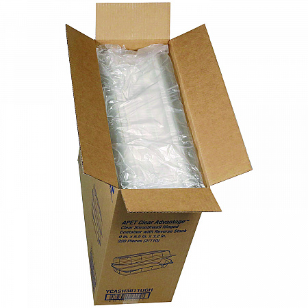 Hoagie Hinged Lid Container, 9 x 5.5 x 3.2, Clear, Plastic, 220/Carton (YCASH3011UCH)