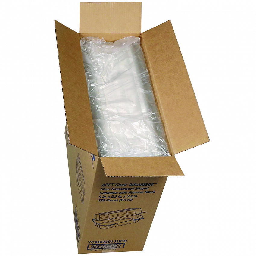Hoagie Hinged Lid Container, 9 x 5.5 x 3.2, Clear, Plastic, 220/Carton (YCASH3011UCH)