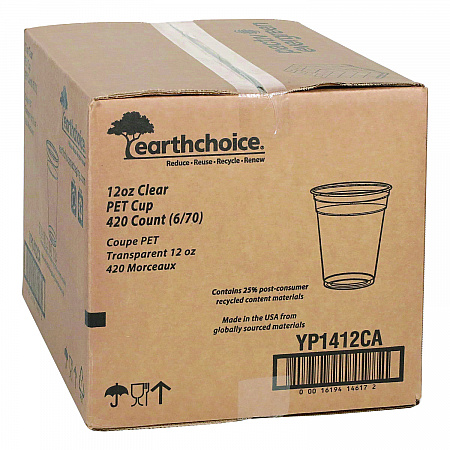 RPET Cold Cup, 12 oz, Plastic, Clear, 420/Carton (YP1412CA)