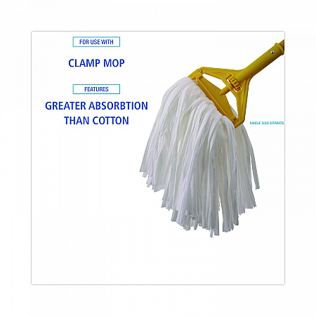 Cut-End Wet Mop Head, Rayon/Polyester, Non-Woven, White, 20oz (BW1020)