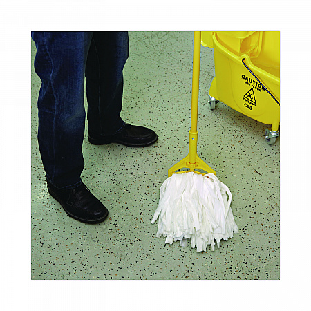 Cut-End Wet Mop Head, Rayon/Polyester, Non-Woven, White, 20oz (BW1020)