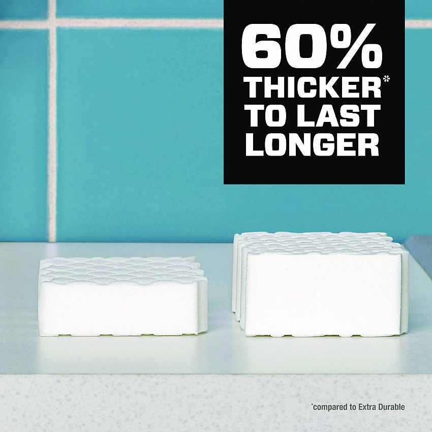 Magic Eraser, Ultra-Thick, 4.6 x 2.3, 1.2" Thick, White, 5/Pack, 2 Packs/Carton (12413)