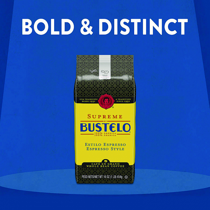 Cafe Bustelo Whole Bean Coffee, Espresso, 32 oz Bag, 4/Carton (21892)