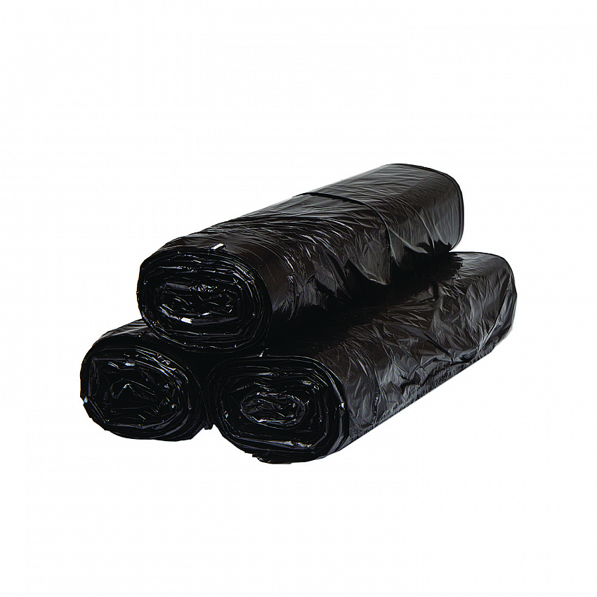 Low-Density Can Liners, 33 gal, 1.25 mil, 33" x 39", Black, Flat Pack, 250/Carton (ML3339)