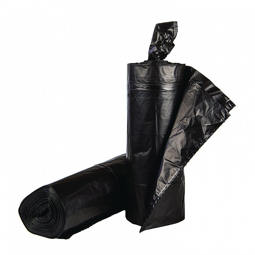 Low-Density Can Liners, 33 gal, 1.25 mil, 33" x 39", Black, Flat Pack, 250/Carton (ML3339)