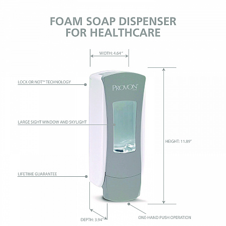 ADX-12 Dispenser, 1,250 mL, 4.64 x 3.94 x 11.89, Gray/White, 6/Carton (887106CT)
