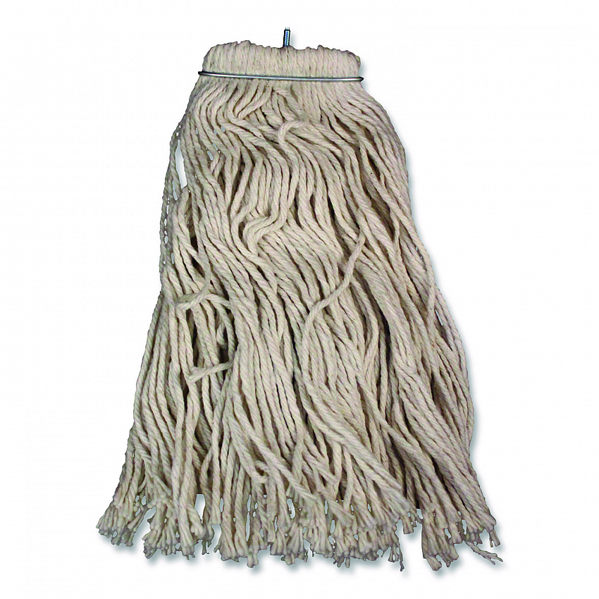 Layflat Regular Screw-Type Mop Head, Cotton, 20 oz, 1" Headband, White (12120EA)