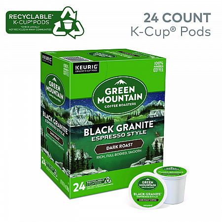 Black Granite Espresso Style K-Cups, 24/Box (9530)