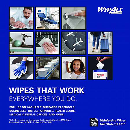 Hydrogen Peroxide Disinfecting Wipes, 1-Ply, 7 x 5.75, Fresh Scent, White, 185 Wipes/Canister (54481EA)