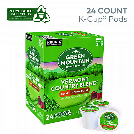 Vermont Country Blend Decaf Coffee K-Cups, 24/Box (7602)