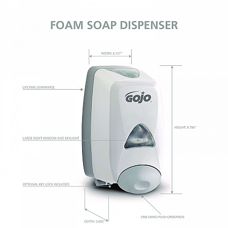 FMX-12 Soap Dispenser, 1,250 mL, 6.12 x 5.13 x 10.5, Gray/White (515006)