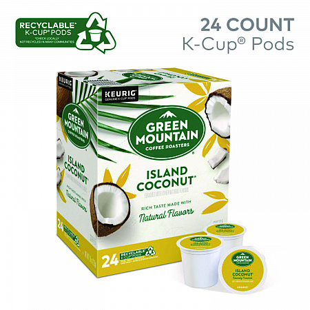 Island Coconut Coffee K-Cup Pods, 24/Box (6720)