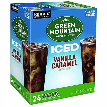 Vanilla Caramel Brew Over Ice Coffee K-Cups, 24/Box (9028)