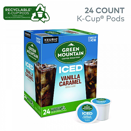 Vanilla Caramel Brew Over Ice Coffee K-Cups, 24/Box (9028)
