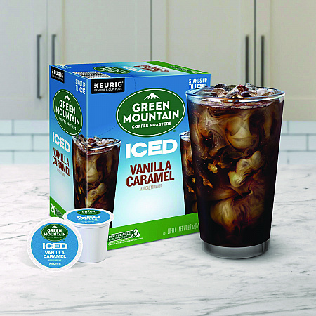 Vanilla Caramel Brew Over Ice Coffee K-Cups, 24/Box (9028)
