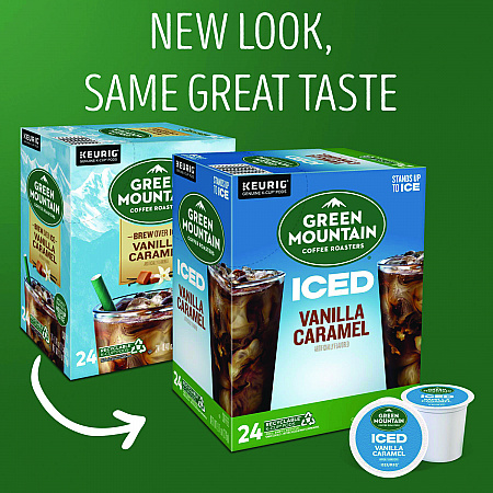 Vanilla Caramel Brew Over Ice Coffee K-Cups, 24/Box (9028)