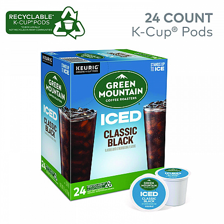 Classic Black Brew Over Ice Coffee K-Cups, 24/Box (9027)