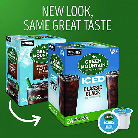 Classic Black Brew Over Ice Coffee K-Cups, 24/Box (9027)