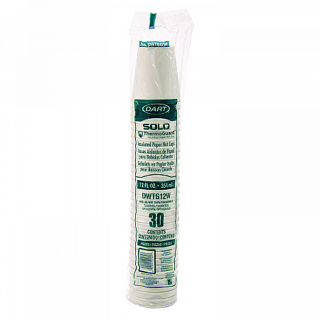 Thermoguard Insulated Paper Hot Cups, 12 oz, White Sustainable Forest Design, 600/Carton (DWTG12W)