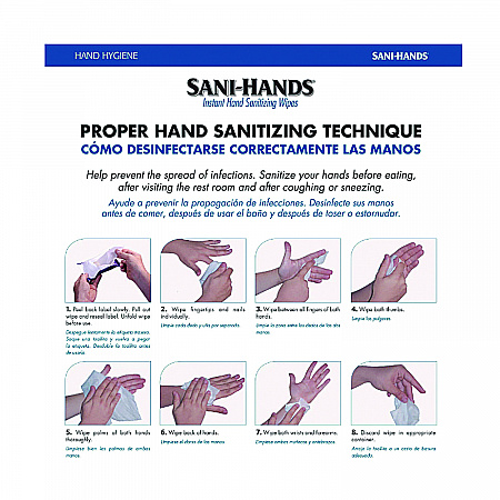 PDI Sani-Hands Instant Hand Sanitizing Wipes, 7.5 x 6, Unscented, White, 220/Canister, 6 Canisters/Carton (NPKP15984)