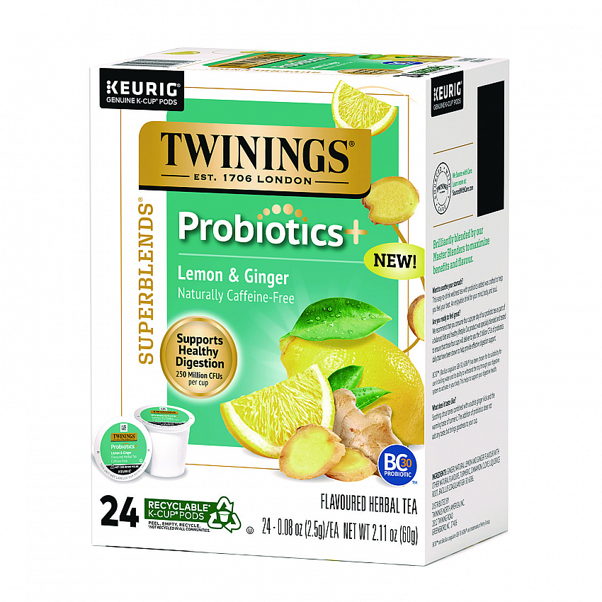 Probiotics+ Herbal Lemon and Ginger Tea, 24/Box (TNA23050)