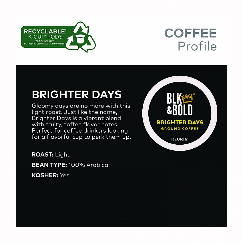 Brighter Days Coffee K-Cups, 20/Box (5000372406)