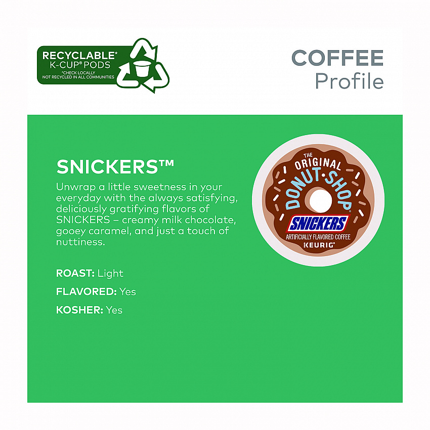 SNICKERS Flavored Coffee K-Cups, 48/Box (5000373541)