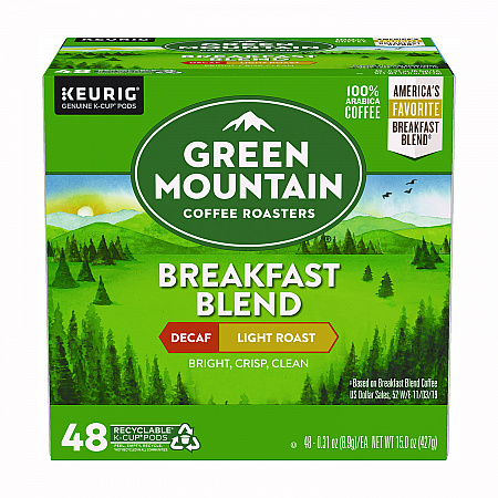 Breakfast Blend Decaf Coffee K-Cups, 48/Box (5000378815)