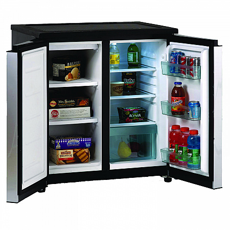 5.5 Cu.Ft. Side by Side Refrigerator/Freezer, Black/Platinum (RMS551SS)