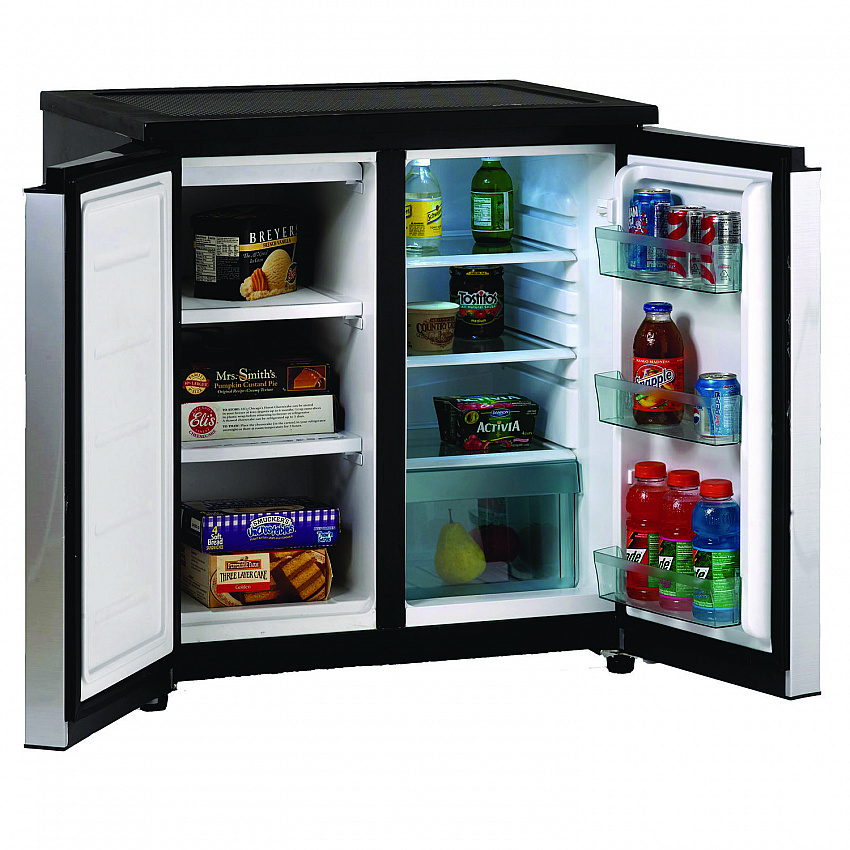 5.5 Cu.Ft. Side by Side Refrigerator/Freezer, Black/Platinum (RMS551SS)