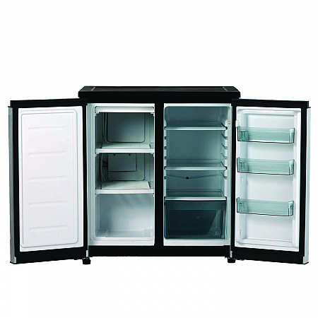 5.5 Cu.Ft. Side by Side Refrigerator/Freezer, Black/Platinum (RMS551SS)