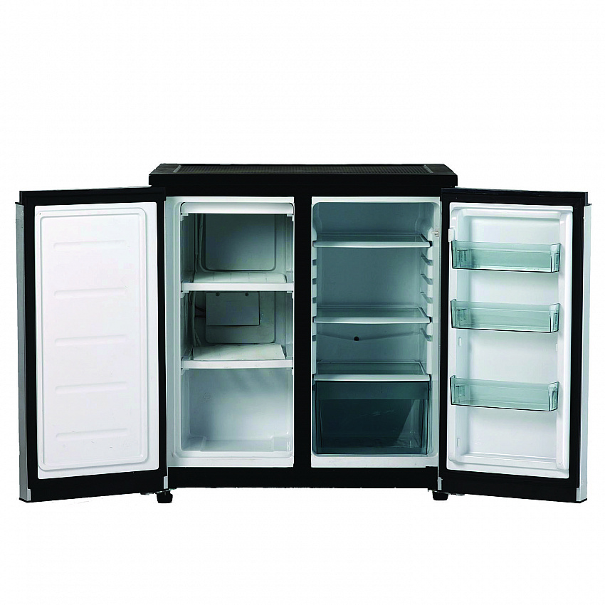 5.5 Cu.Ft. Side by Side Refrigerator/Freezer, Black/Platinum (RMS551SS)