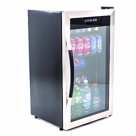 3 Cu. Ft. Refrigerator/Beverage Cooler, 18.75 x 19.5 x 33.75, Black/Stainless Steel Framed Glass Door (BCA306SSIS)