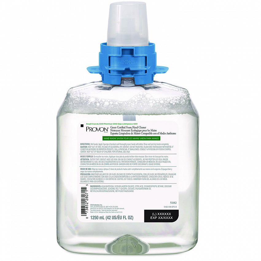 Green Certified Foam Hand Cleaner Refill, Fragrance-Free, 1,250 mL, 4/Carton (518204CT)