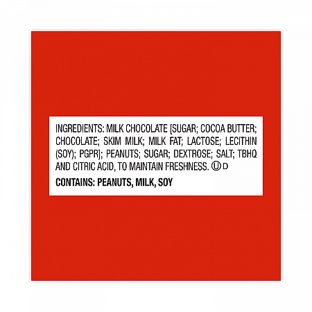 Peanut Butter Cups Bar, Full Size, 1.5 oz Bar, 2 Cups/Bar, 36 Bars/Box (20900149)