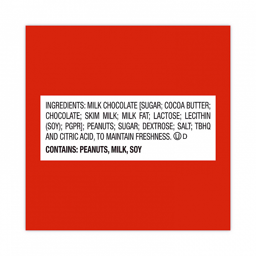 Peanut Butter Cups Bar, Full Size, 1.5 oz Bar, 2 Cups/Bar, 36 Bars/Box (20900149)